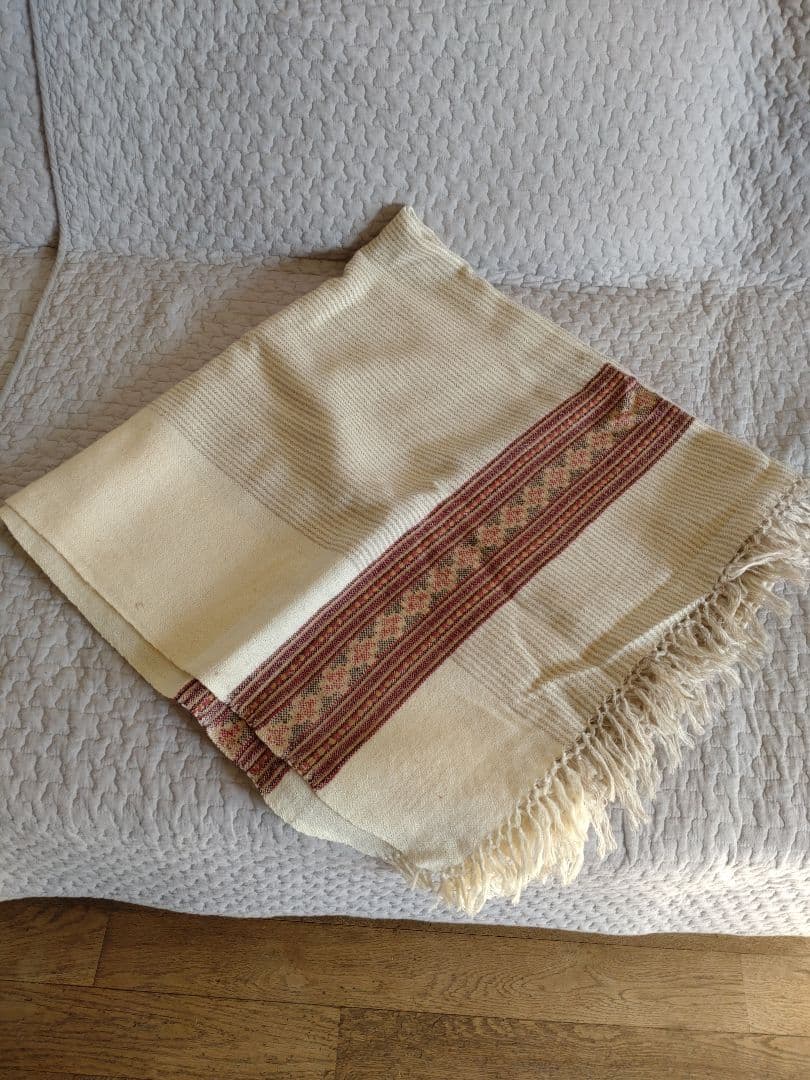 ウール インド布 スロー ソファカバー ベッドカバー ブランケット100×210