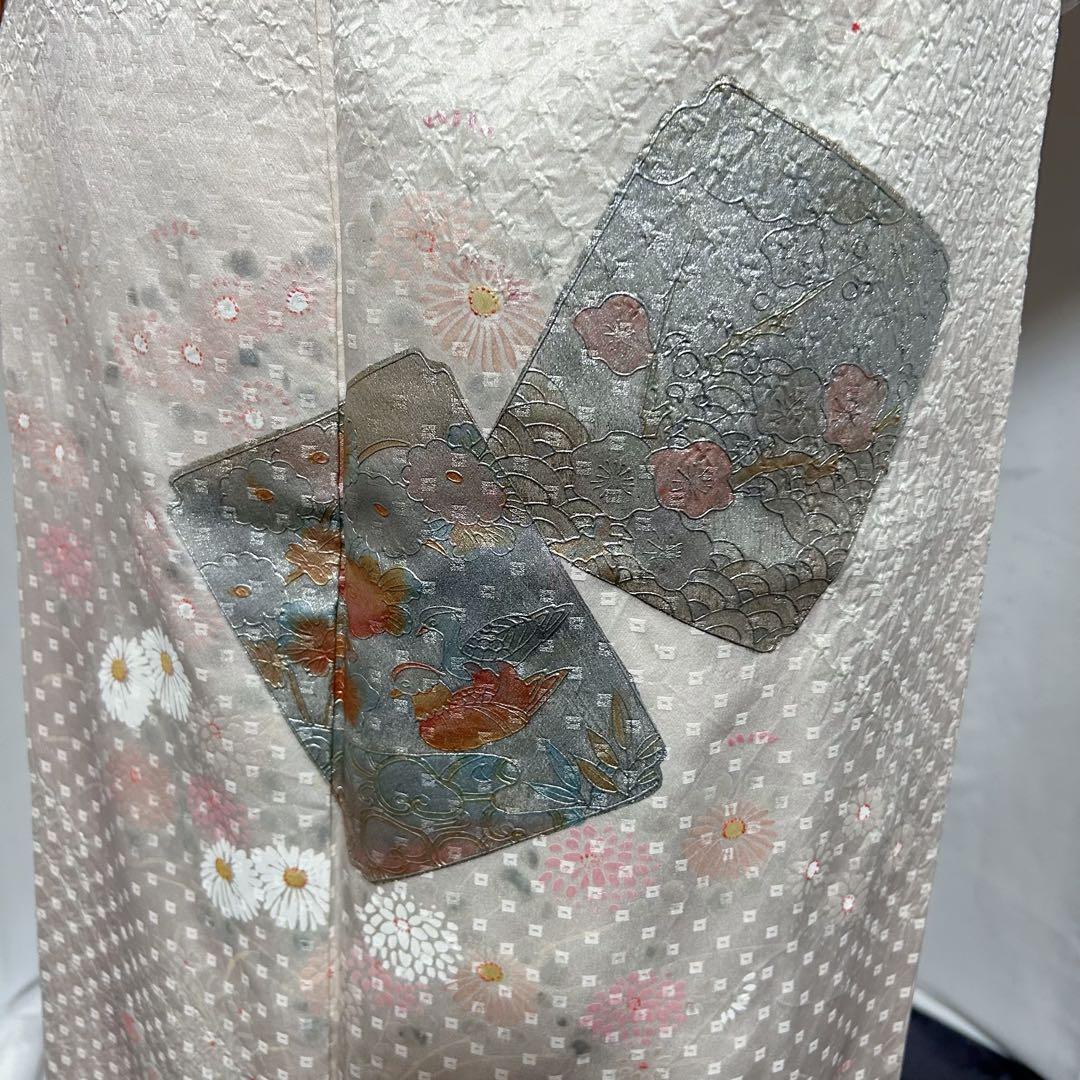 未使用近い　美品　袷　正絹　総絞り　螺鈿風　友禅　訪問着　フルセット