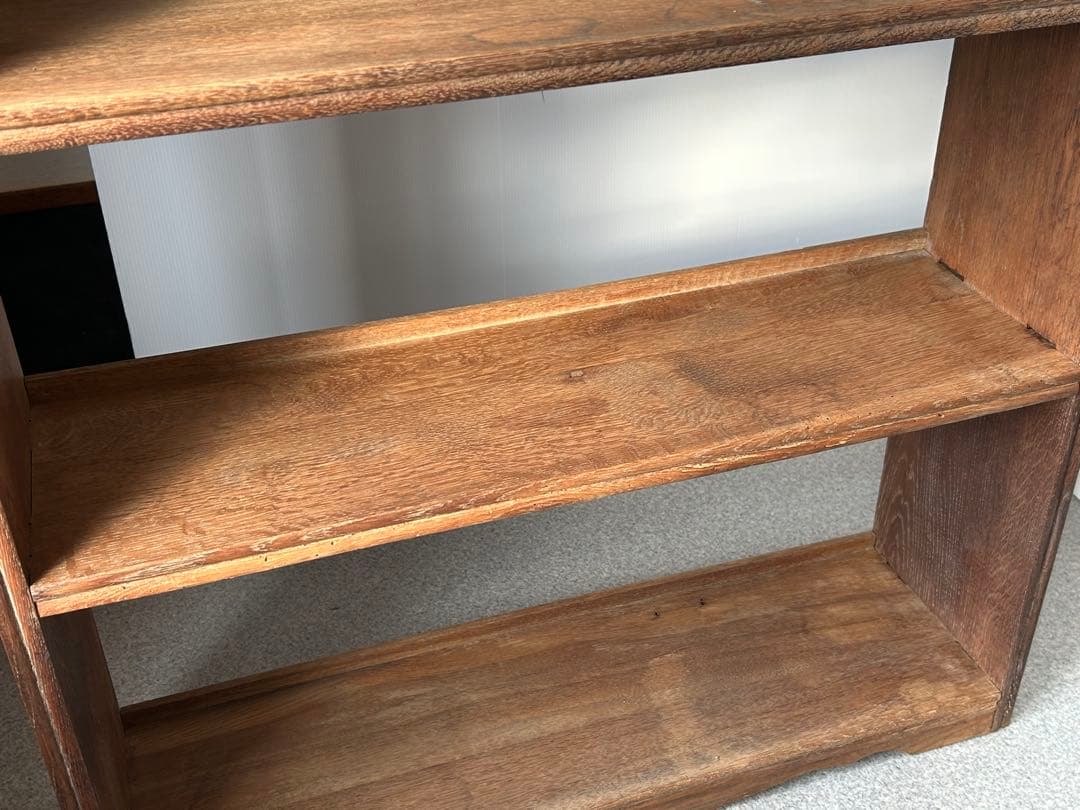 木製収納棚　5段　楔式本棚　食器棚　オープンラック　古家具　古道具　アンティーク