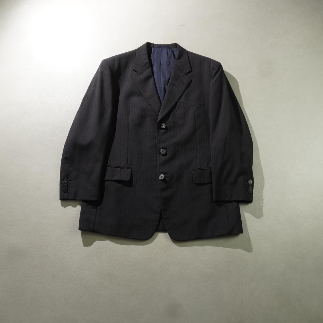 BALENCIAGA ストライプ柄シングルセットアップスーツ 黒/UW167