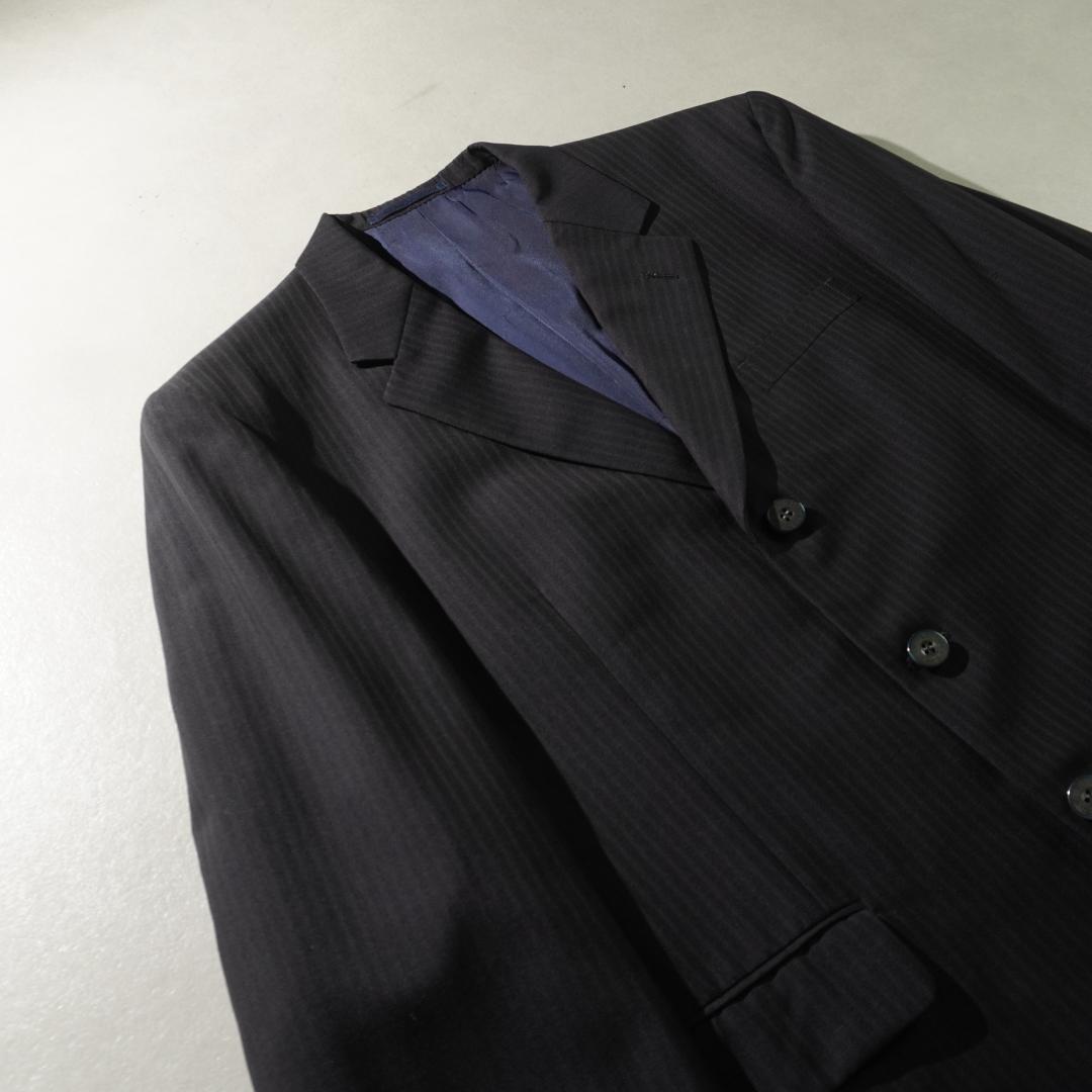 BALENCIAGA ストライプ柄シングルセットアップスーツ 黒/UW167