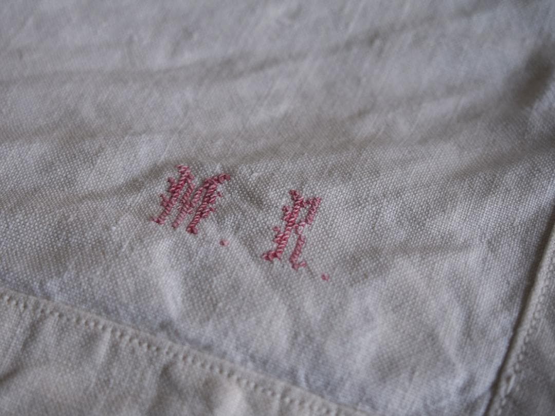 ニードルレースとクロス刺繍 シーツ ベッドリネンン ホワイトリネン/K167