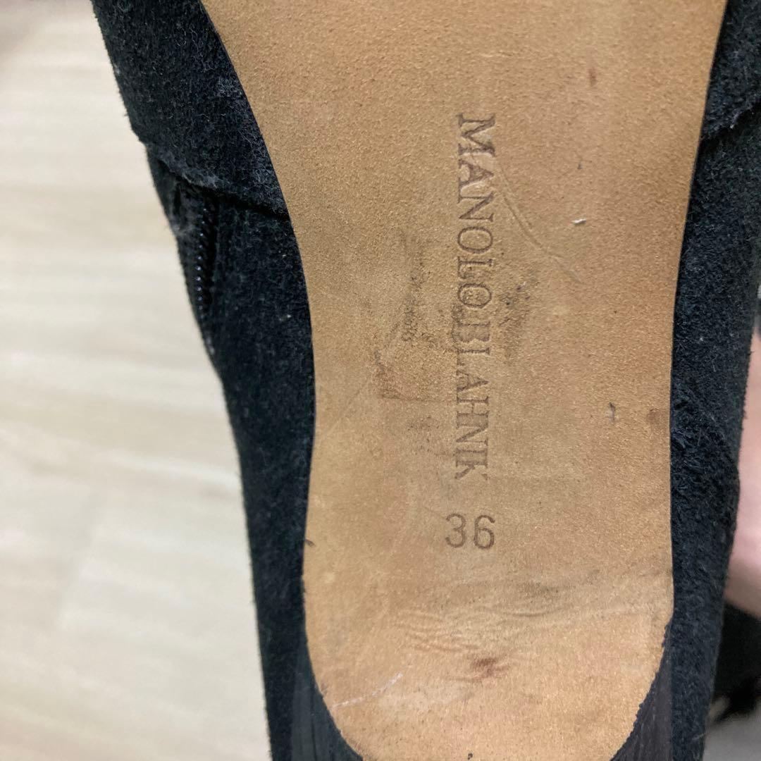 【格安】MANOLO BLAHNIK レースアップ　ブラックロングブーツ 36