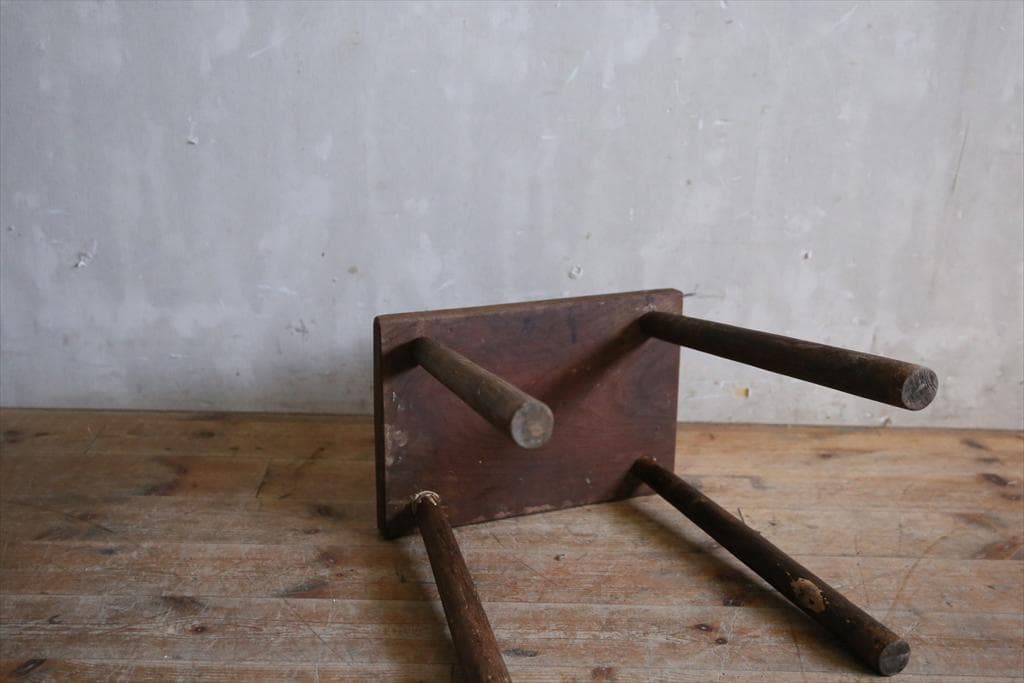 英国アンティーク木製スツール/椅子イス/チェア/花台/飾り棚(79-294)