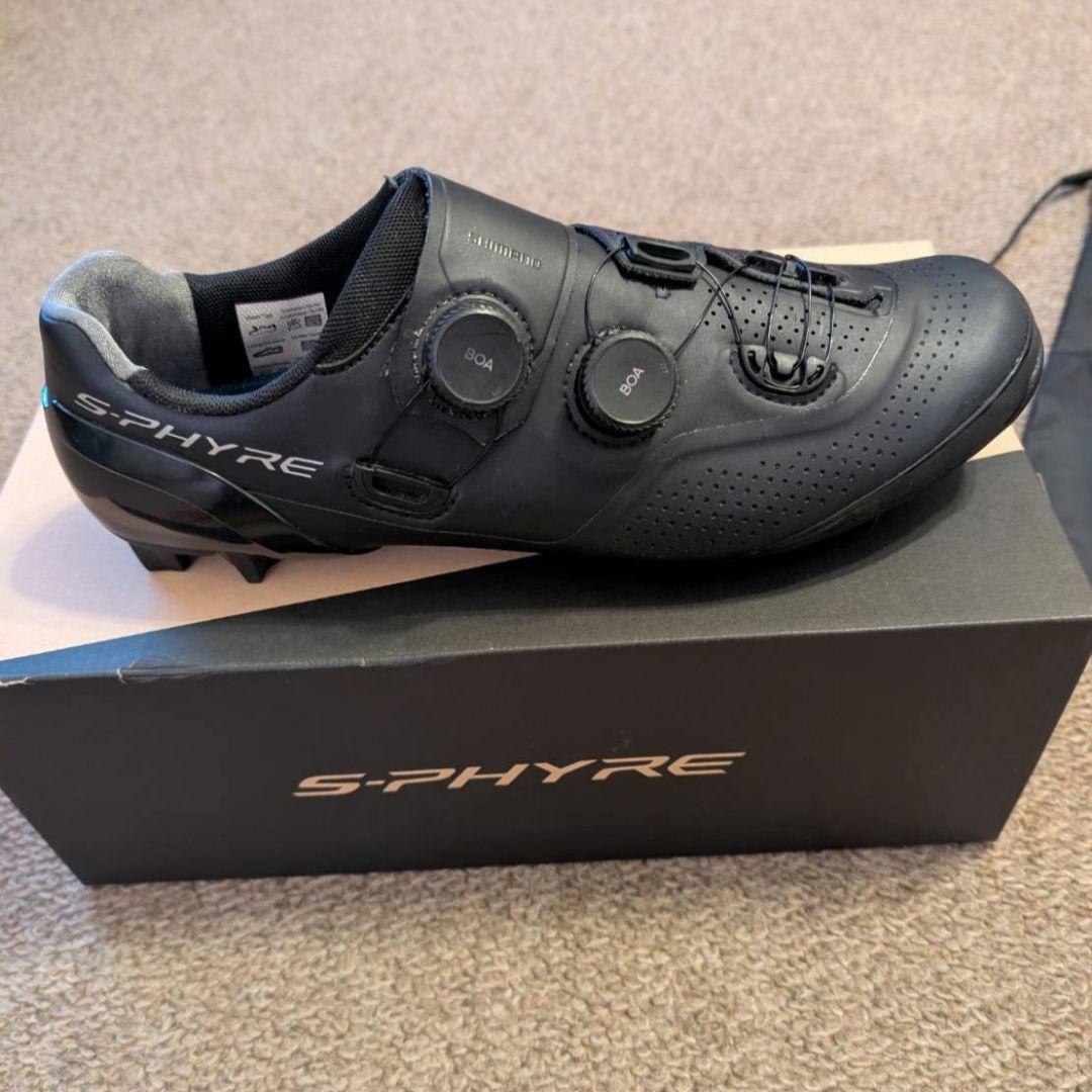 シマノS-PHYRE XC9クロスカントリーシューズ 黒 収納袋付き29.2cm