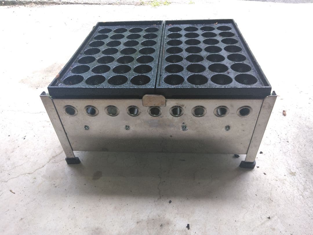 業務用 たこ焼き機 28穴x2連 ２枚ガス台付