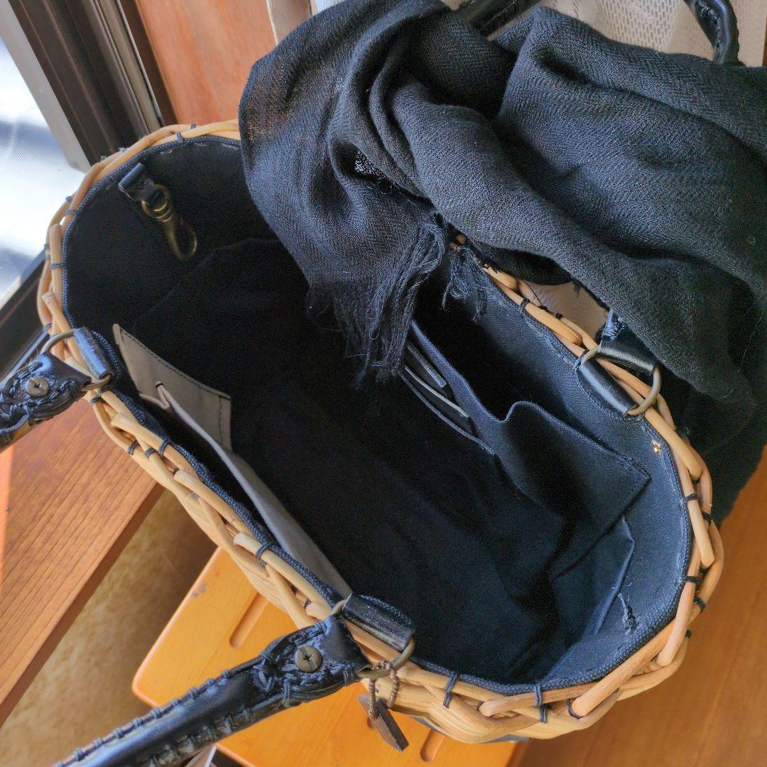 エバゴス ブライドルレザー✕紅藤（ミニトート）ブラック