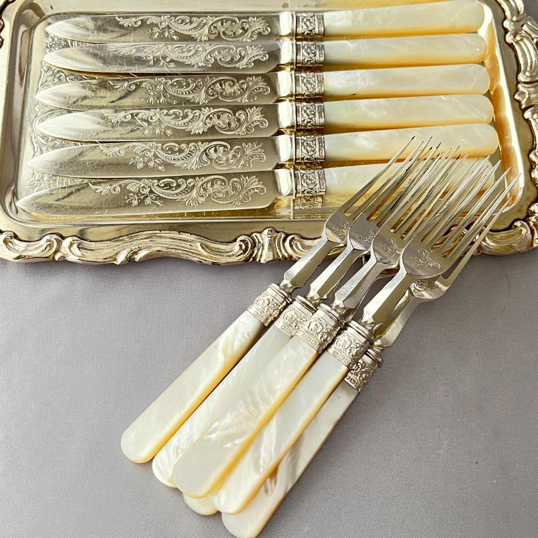 【Lee & Wigfull 】【白蝶貝 / 純銀継手】デザートセット