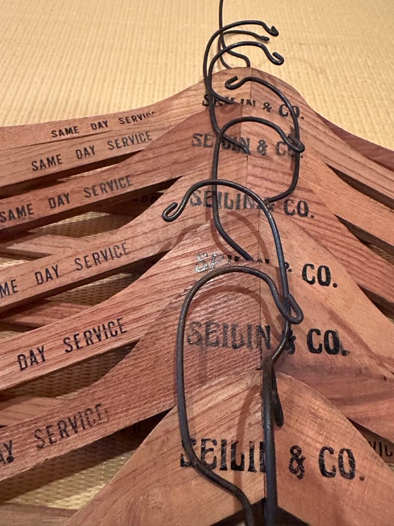 10本セット ハリウッドランチマーケット　木製ハンガー ブルーブルー