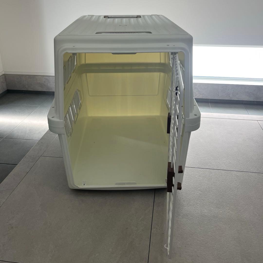 アイリスオーヤマ ペットキャリー 大型犬用 ホワイト ケージ クレート Lサイズ