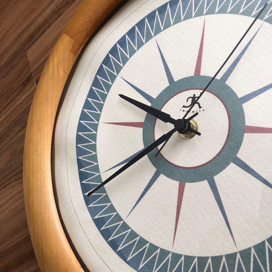 INFINITY 掛時計　ミッドセンチュリー　ポストモダン　ナチュラル　希少