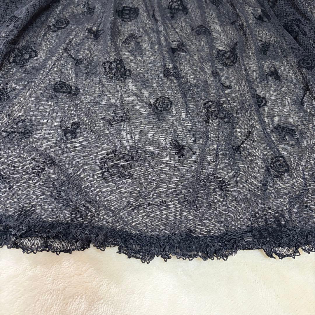 ピンクハウス　ドットチュール　プルオーバー　猫　薔薇　王冠　鍵　試着のみ【P65