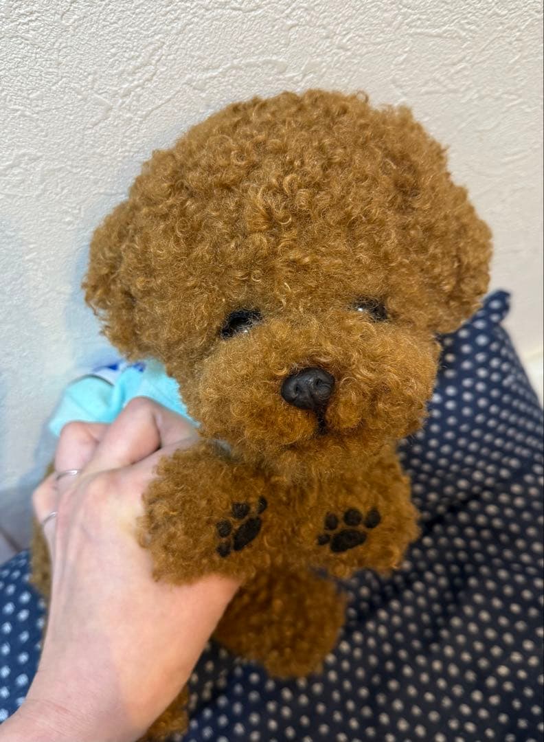 ★ハンドメイド★ もふもふ トイプードル ぬいぐるみ レッド 大サイズ