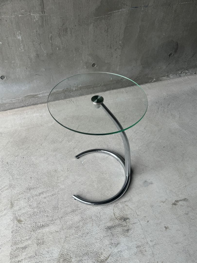 ガラスサイドテーブル　ミッドセンチュリー　スペースエイジ