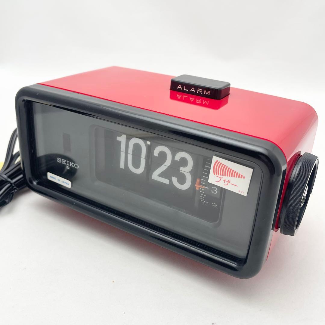 【極美品】セイコー パタパタ時計 SEIKO DP692T 赤 箱付き レトロ