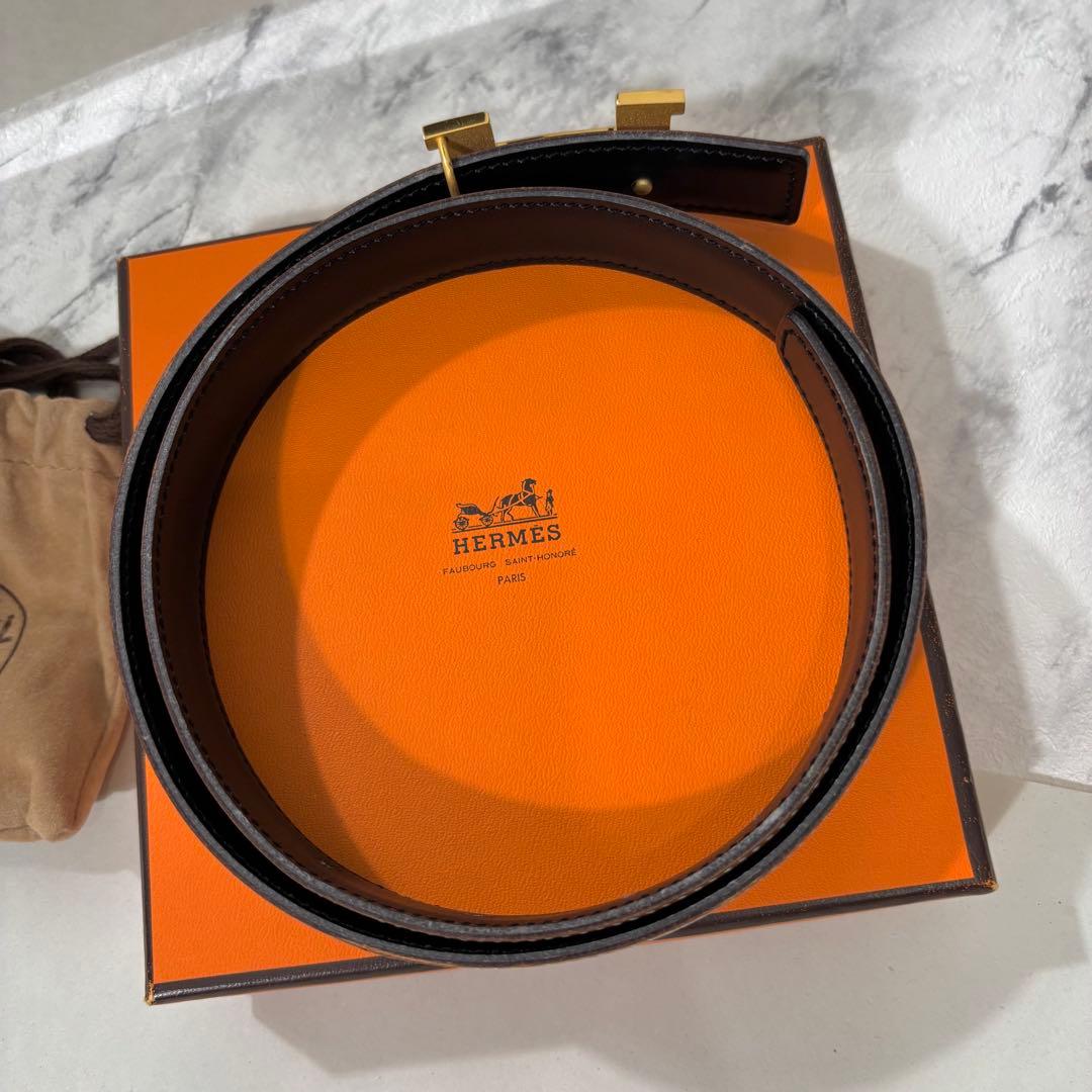 エルメス ベルト リバーシブル コンスタンス 65 ゴールドバックル Hロゴ