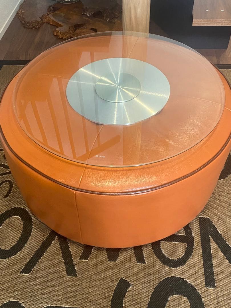 IDC大塚 L/S エルエススタイリッシュ オットマン／ガラストップテーブル