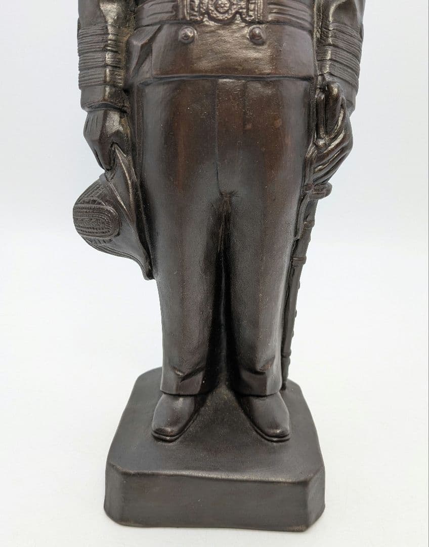 興楽園 木村長十郎友敬（木村貫一） 備前焼 東郷元帥像 共箱栞 東郷平八郎 置物