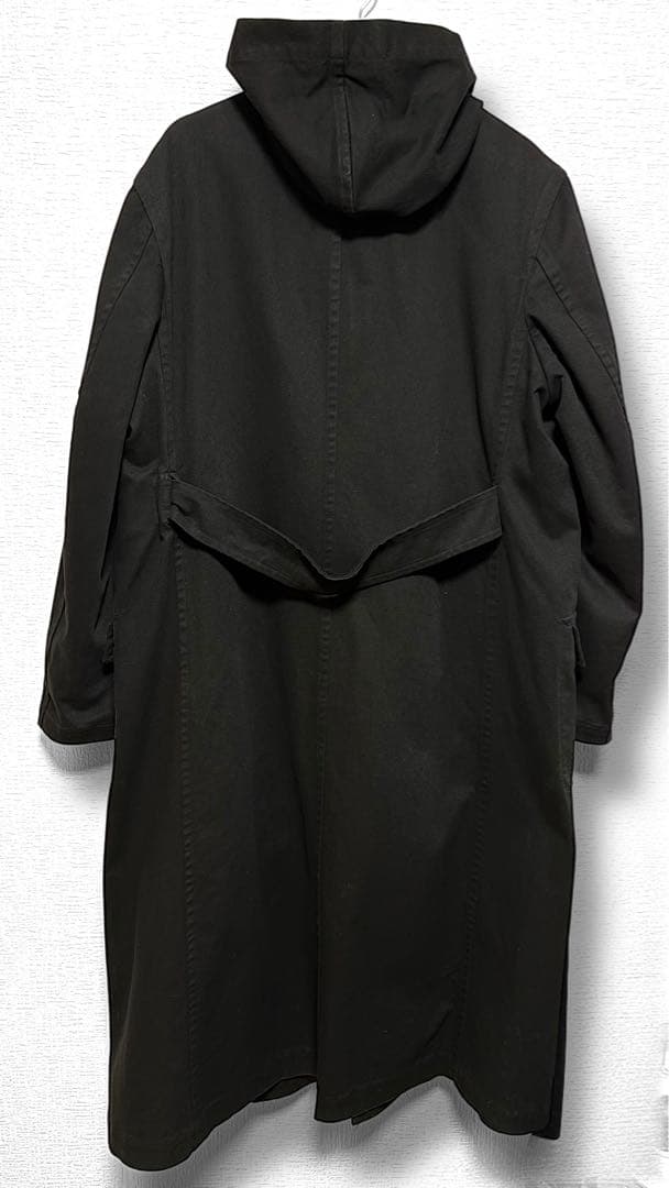 ヨウジヤマモト/ミリタリーライナー/フラップ/フーデッドロング/モッズコート/黒