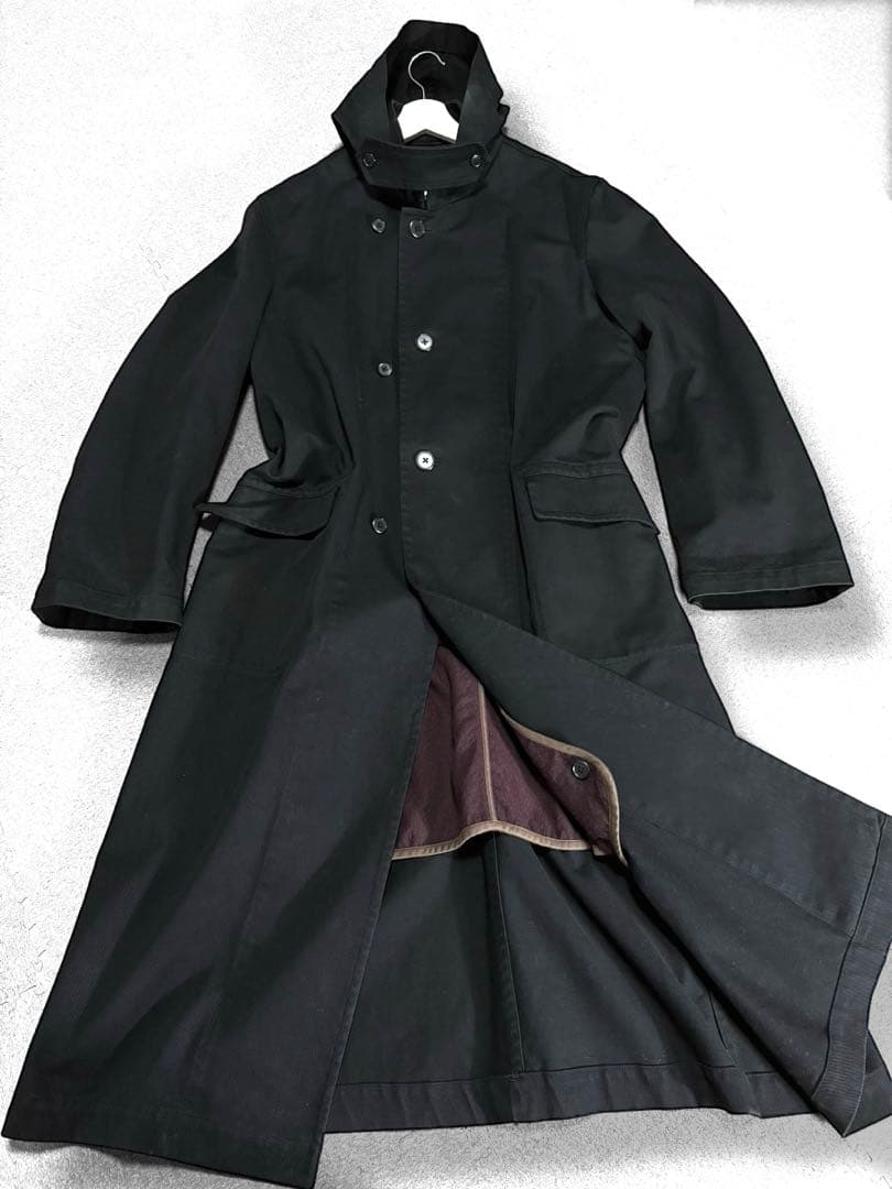 ヨウジヤマモト/ミリタリーライナー/フラップ/フーデッドロング/モッズコート/黒