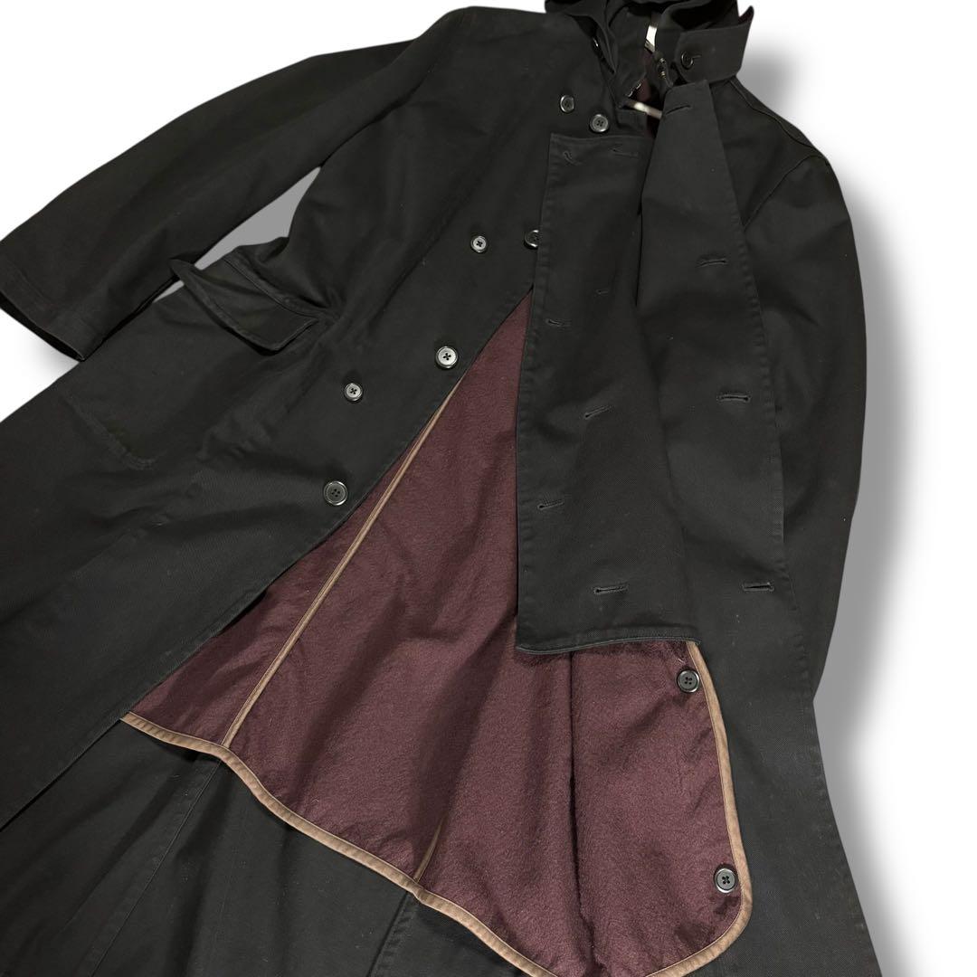 ヨウジヤマモト/ミリタリーライナー/フラップ/フーデッドロング/モッズコート/黒