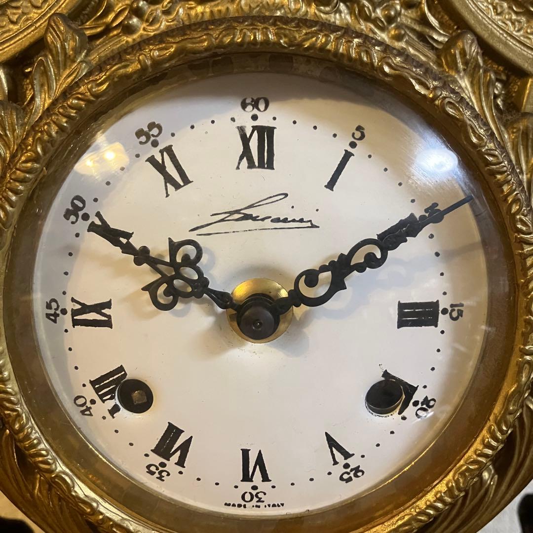 アンティーク Lancini イタリア 大理石 ジャンク 手巻き 真鍮 ブロンズ