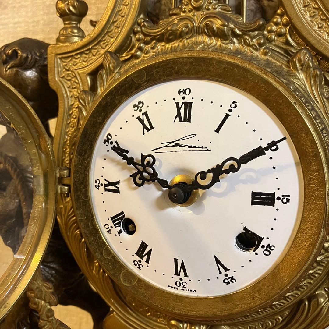 アンティーク Lancini イタリア 大理石 ジャンク 手巻き 真鍮 ブロンズ