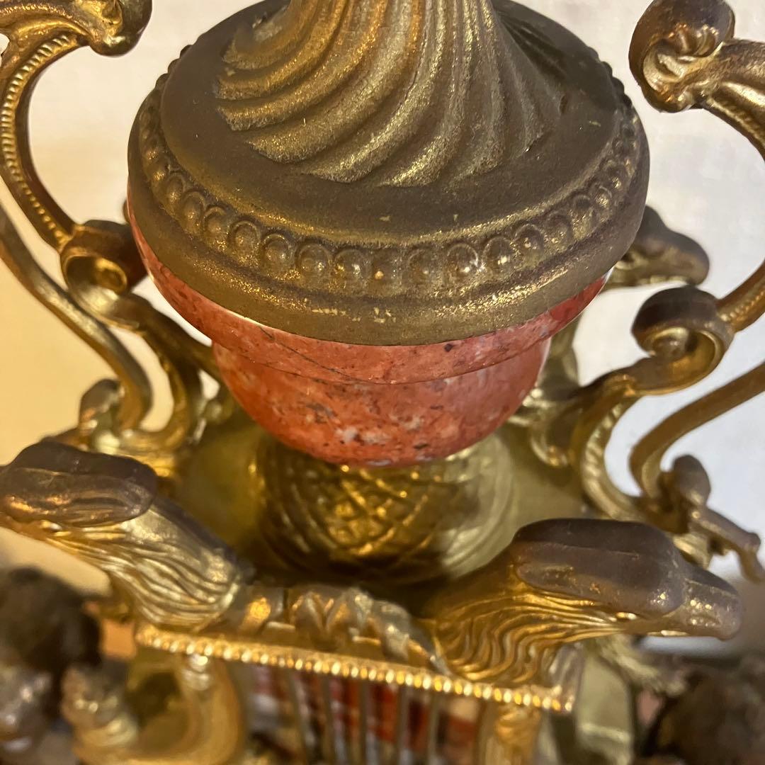 アンティーク Lancini イタリア 大理石 ジャンク 手巻き 真鍮 ブロンズ