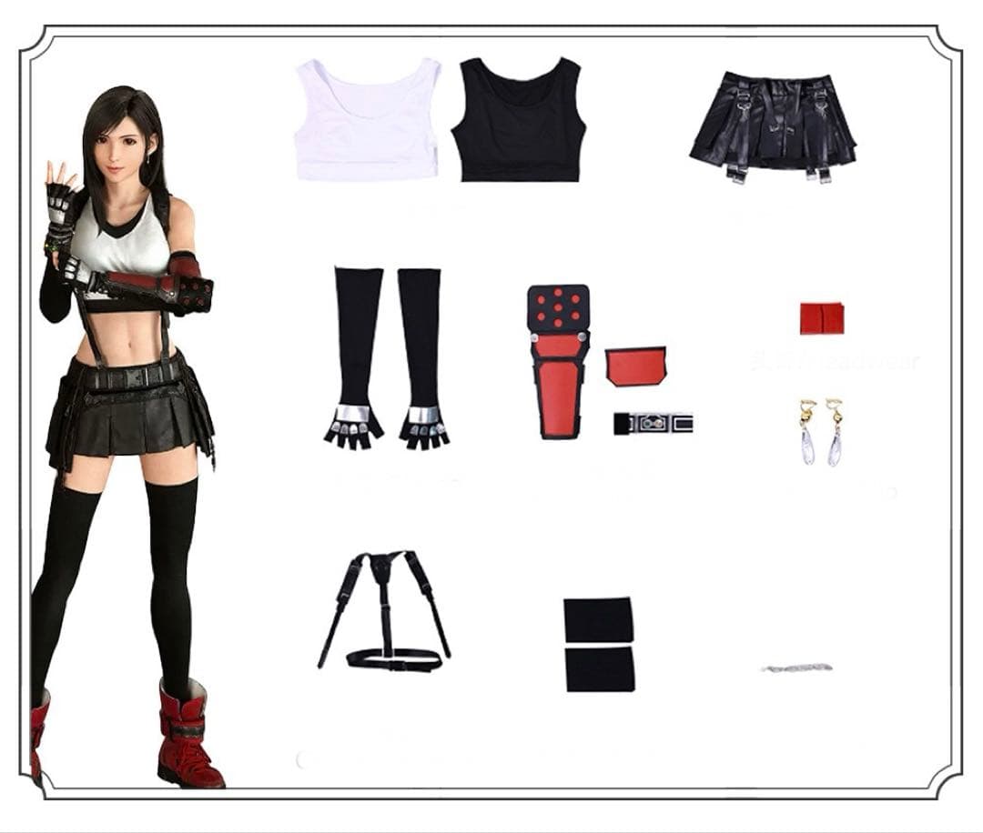 ファイナルファンタジー FF7R ティファ・ロックハート コスプレ衣装+ウィッグ