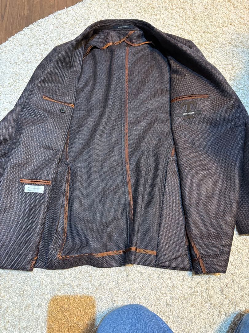 イタリア製 ブラウン ヘリンボーンブレザー