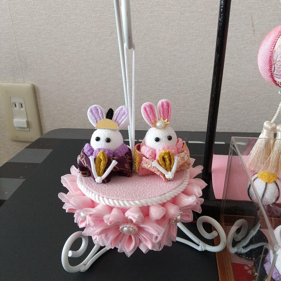 つまみ細工 吊るし飾り 雛飾り スタンド付き　ひな人形