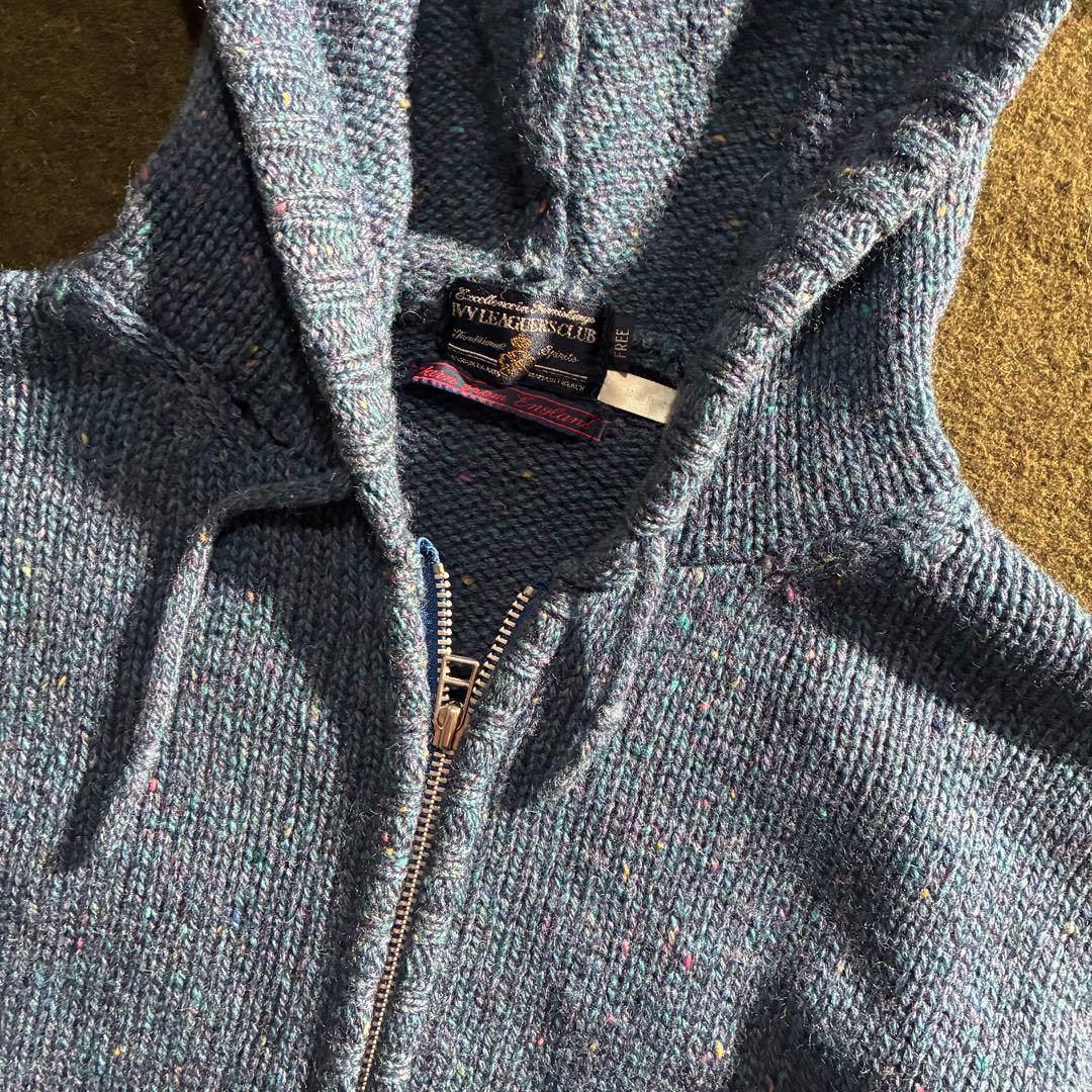90s vintage ウール　ジップ　ニットパーカー　M/L 相当