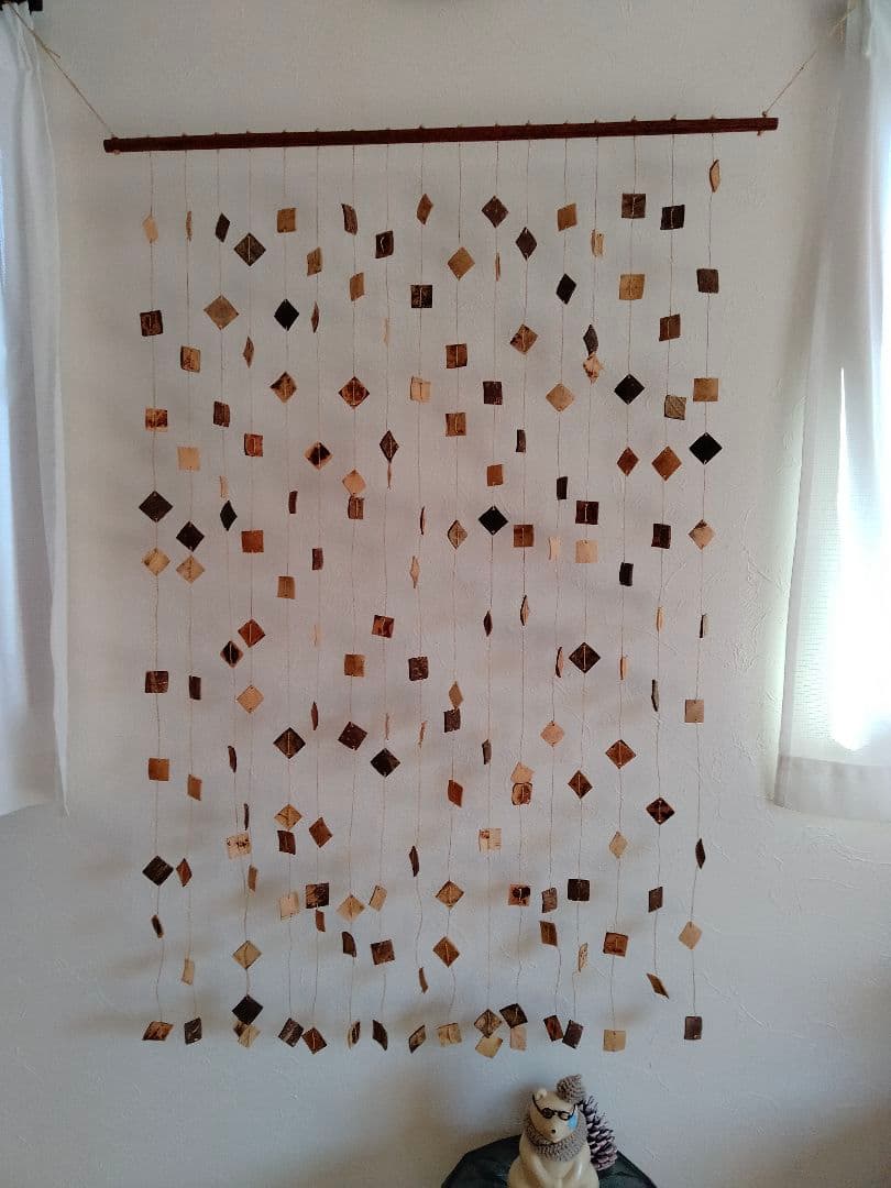 【貴重品・アンティーク】 おしゃれなウッド ビーズカーテン