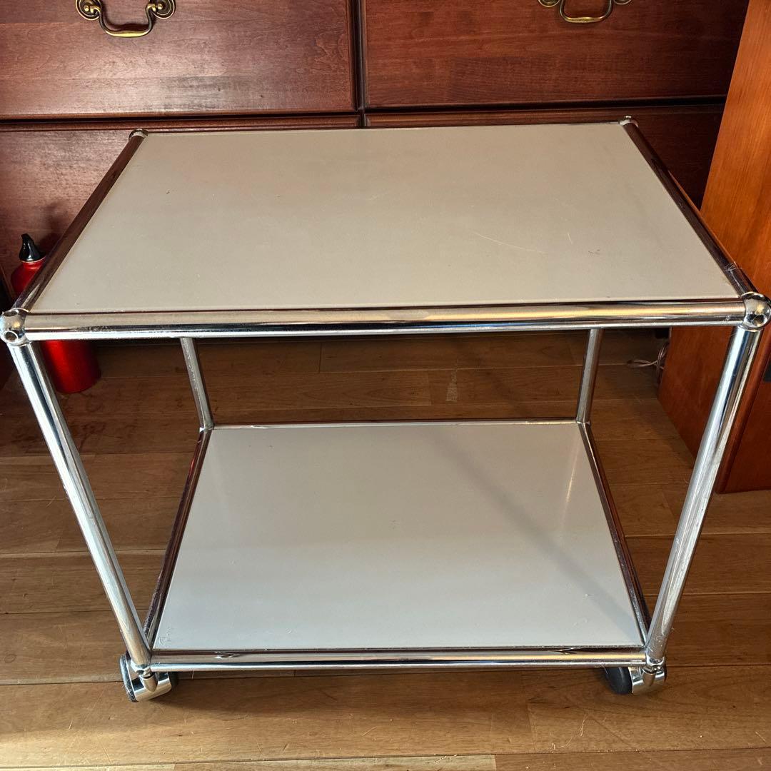 USMハラー ラック １列１段 ホワイトオープンラック キャスター付き