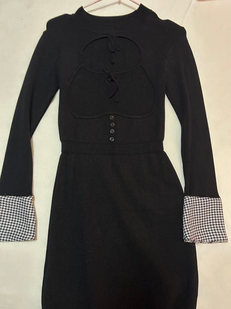 Darich フロントオープンニットミニワンピース