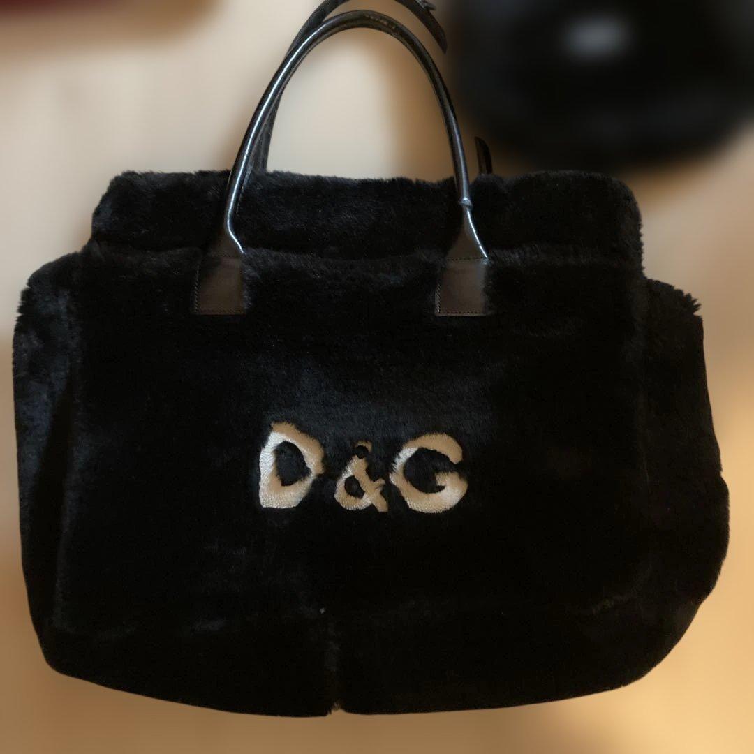 D&G ブラックファーバッグ ポーチ付き