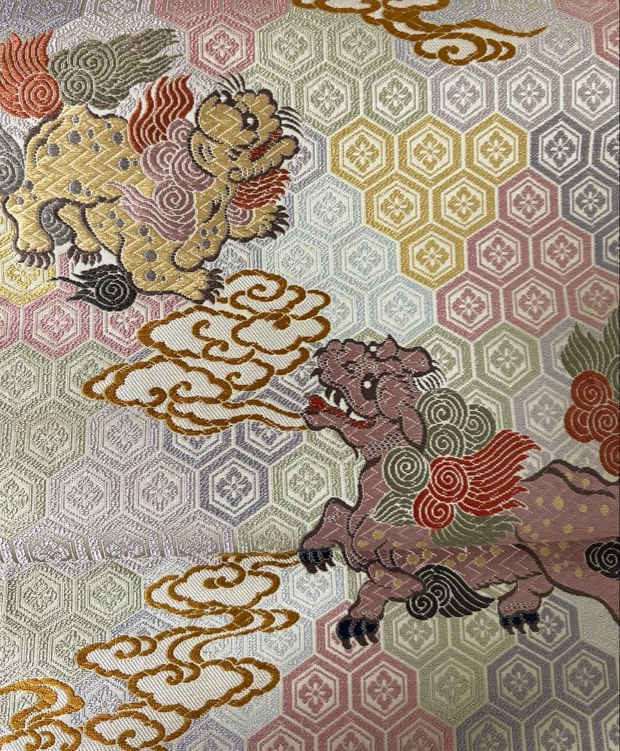 ☆★ 唐織 袋帯 利休唐文 唐獅子紋様 ★☆