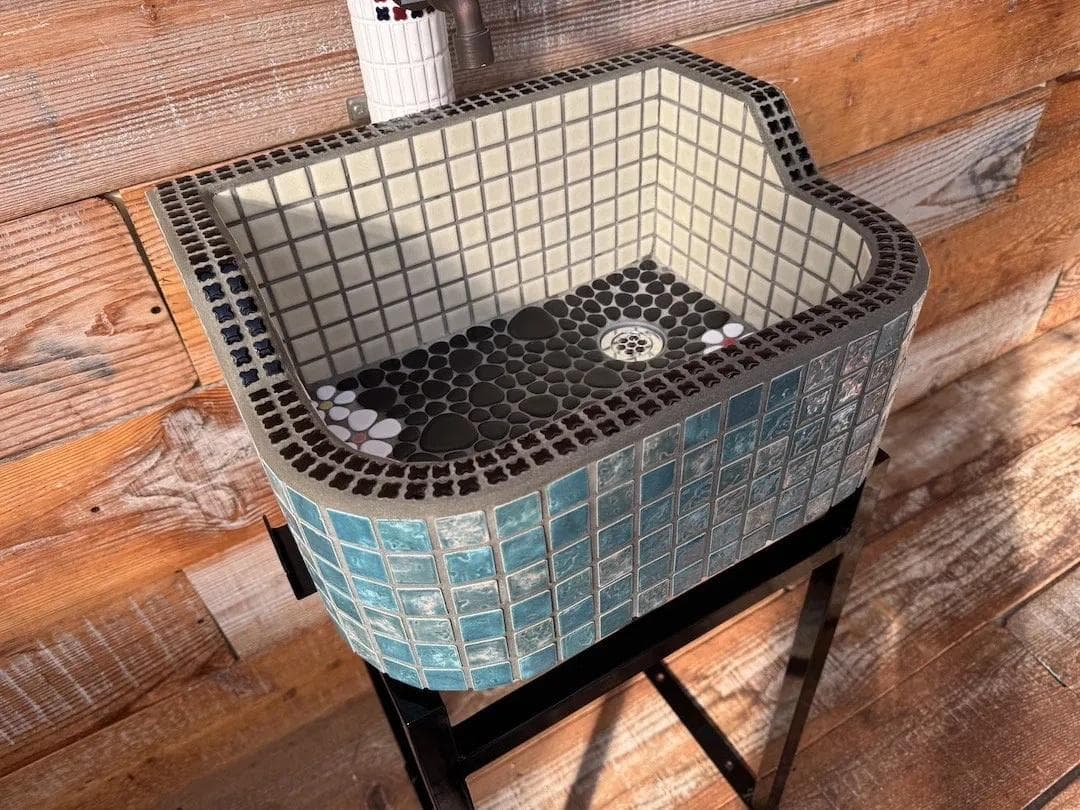 作善堂タイルシンク流し台　美濃焼タイルシンク　タイル流し　ＸＳサイズ　5011