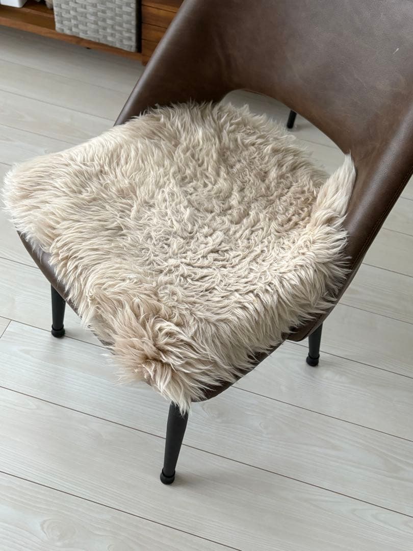 ファー ミニラグ チェアパッド4枚セット グレー ベージュ ムートンラグ