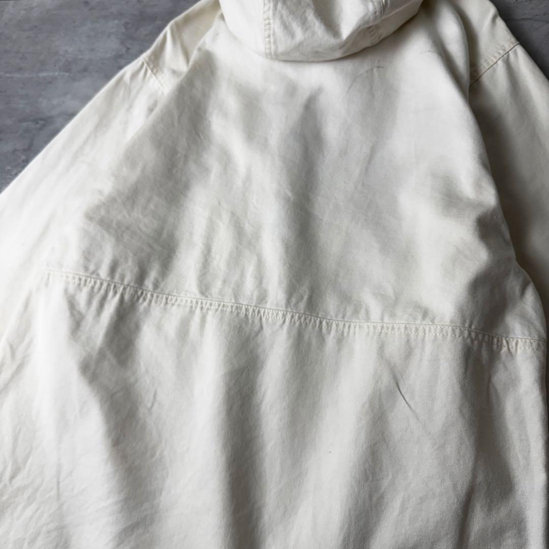 80s Eddie Bauer 黒タグ コットンアノラックパーカー 生成り 白