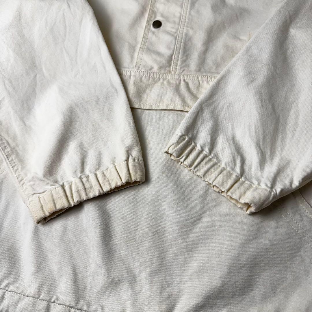 80s Eddie Bauer 黒タグ コットンアノラックパーカー 生成り 白
