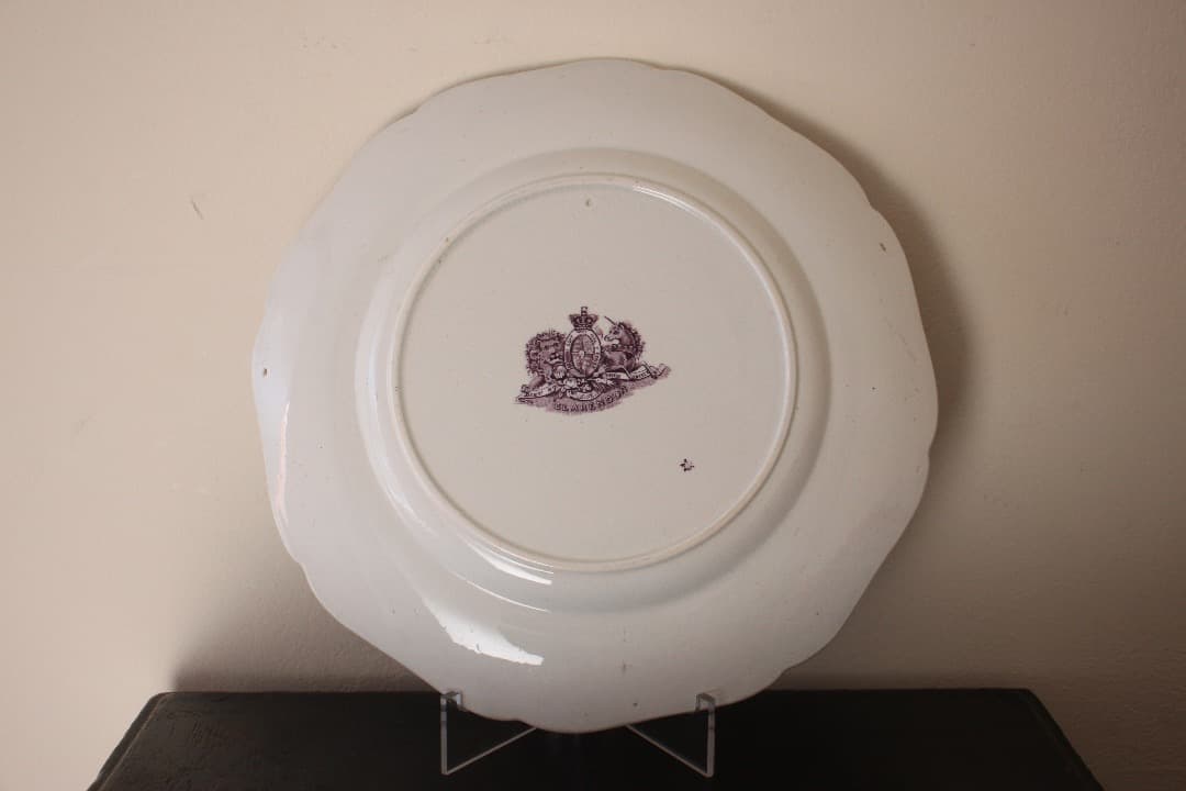 イギリス製　アンティーク　ジョン・リッジウェイ　クラレンドン　２６cmプレート