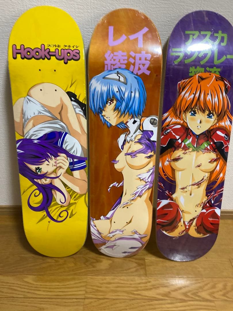 Hook-ups アニメキャラクター スケートボードデッキ3枚セット