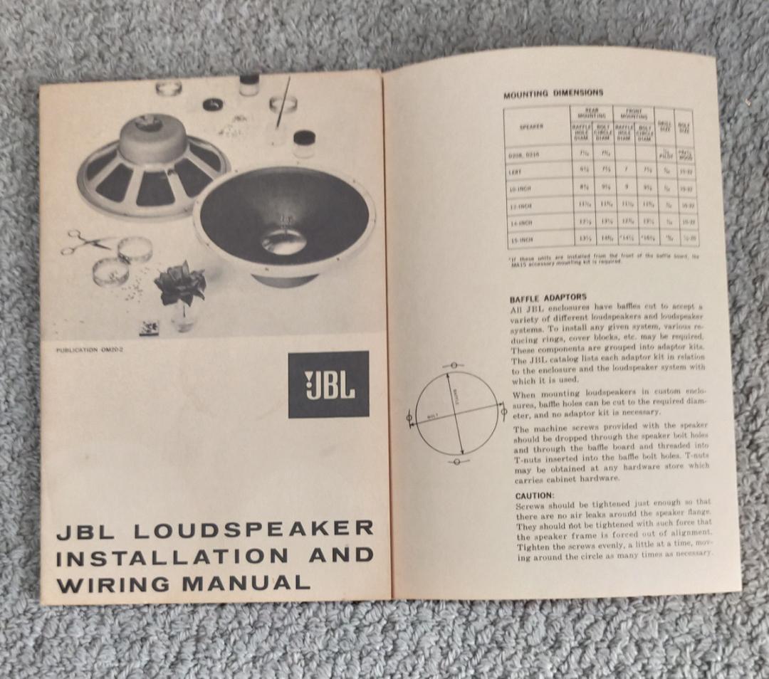 JBL D130　16Ω　38cmフルレンジ　ペア　フィクスドエッジ　英文取説付