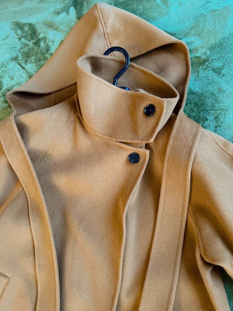 アダムエロペスタンドカラーフーデッドリバーコート