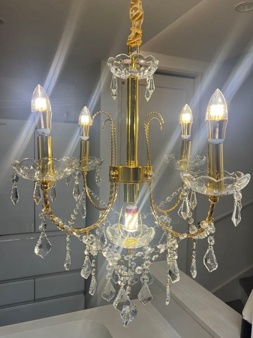l*h様 クリスタルゴールドシャンデリア 5灯