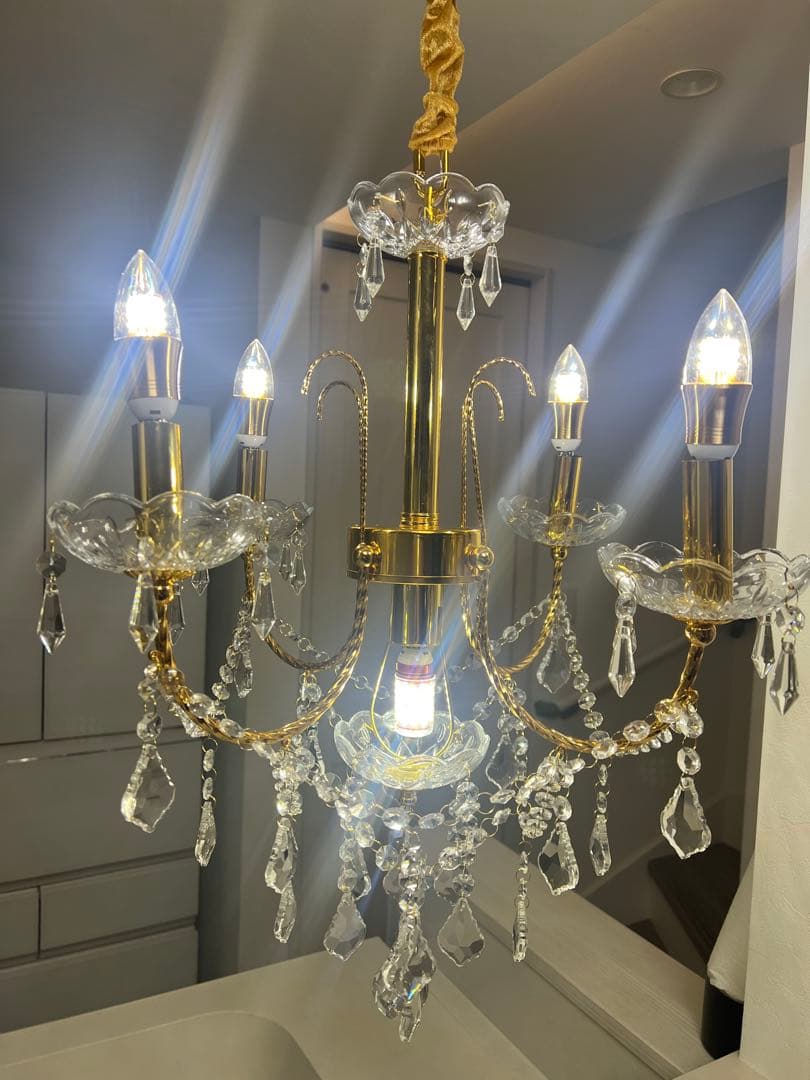 l*h様 クリスタルゴールドシャンデリア 5灯