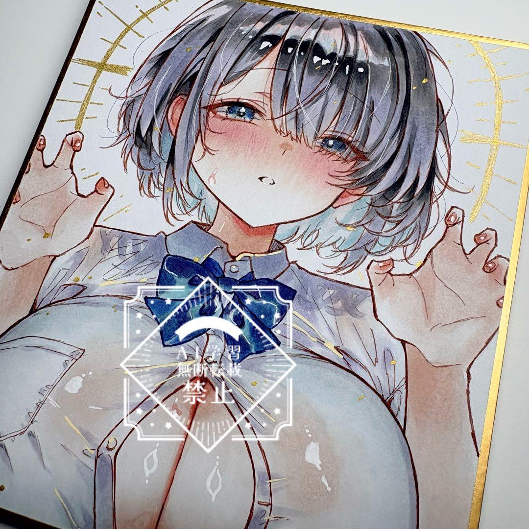 a*a様 一点物 オリジナル 色紙 手描きイラスト アナログ 女の子 創作 原画