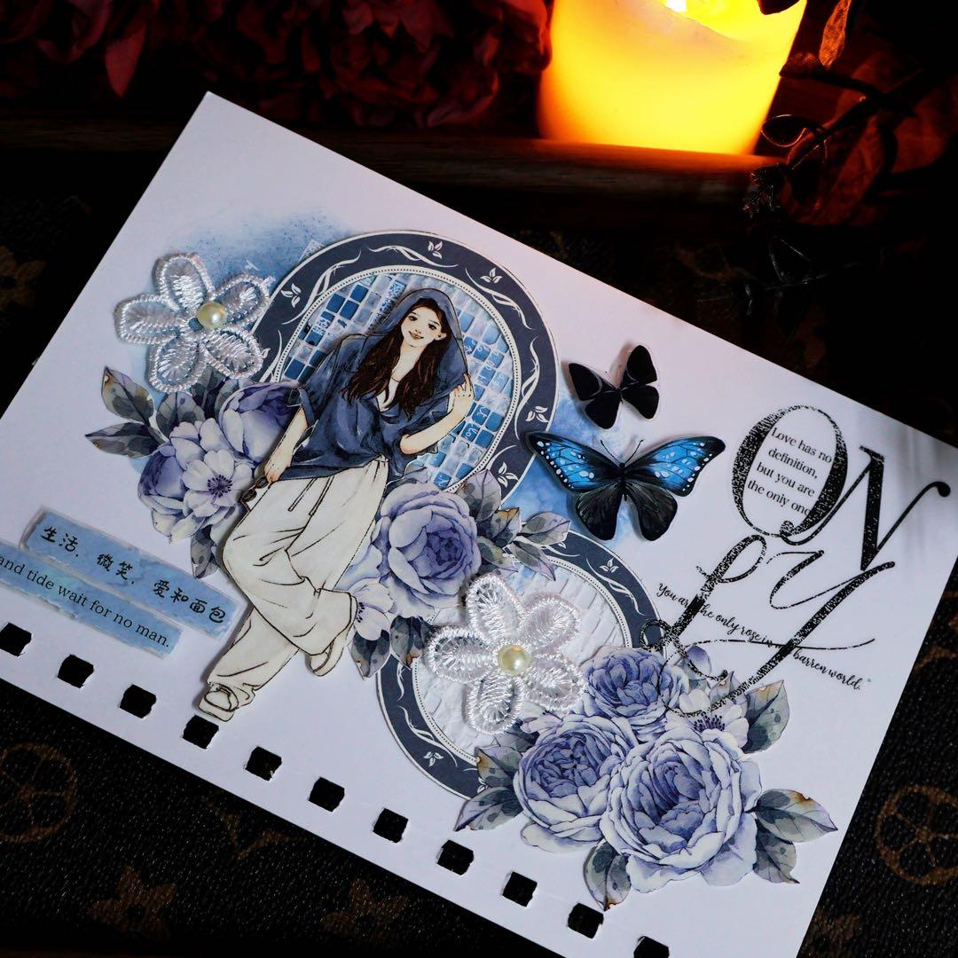 繁花文创《青瓷花》海外マスキングテープ　マステ 【2662】