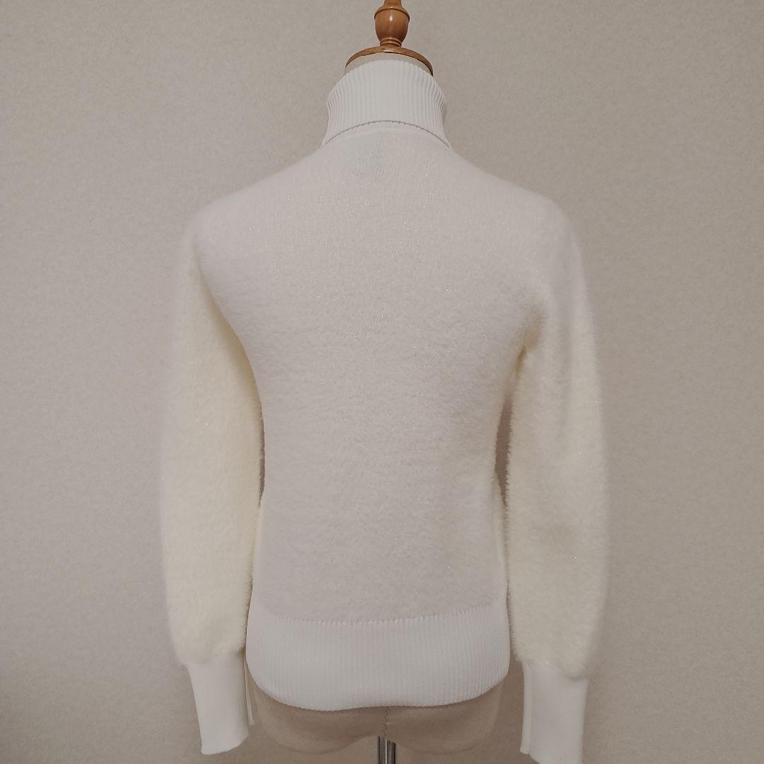 DESCENTE CRYSTAL ラメミックスシャギータートルネックセーター